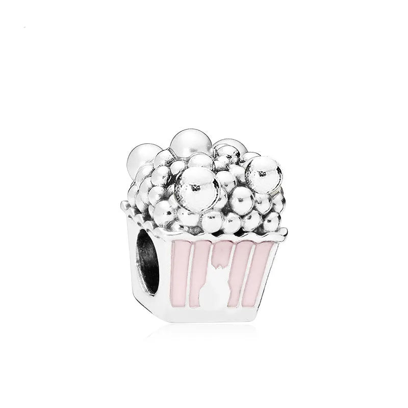 Dije de plata de ley 925 con forma de café, vino tinto, cafetera, copa de champán, compatible con pulseras colgantes originales, joyería DIY para mujer.