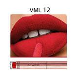 O.TWO.O 12 colores Lápiz labial mate aterciopelado de alta calidad Maquillaje de labios de larga duración Resistente al agua Fácil de usar Brillo labial líquido mate