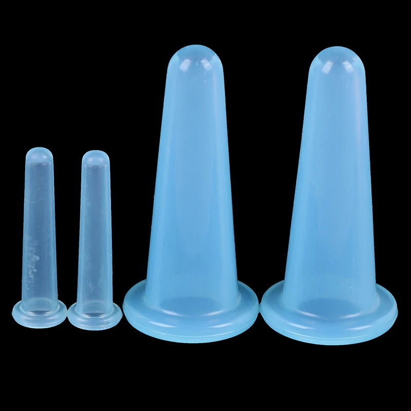 Lot de 4 ventouses en silicone pour massage du visage et du cou, anti-cellulite, soins de la peau, lifting, entretien