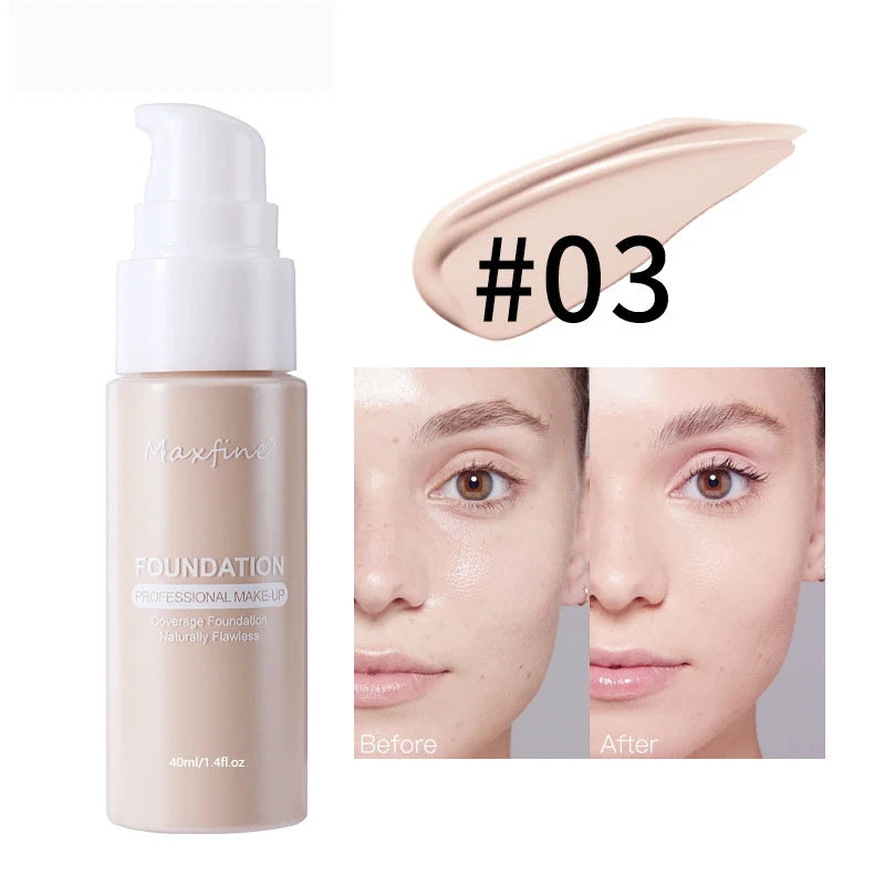 1PCS 12 Color Liquid Foundation Powder Is Light And Delicate Moisturizing High Coverage Easy To Apply And Long Lasting