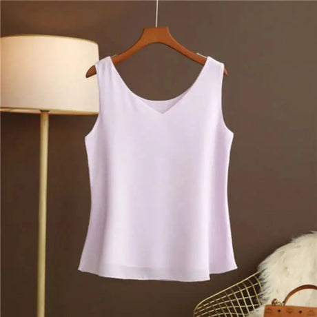 Original New Arrival 2024 Summer Fashion Brand Sleeveless Top Women's Chiffon Shirt Loose Plus Size Show Clothing Shirt Blouse - Lootquake