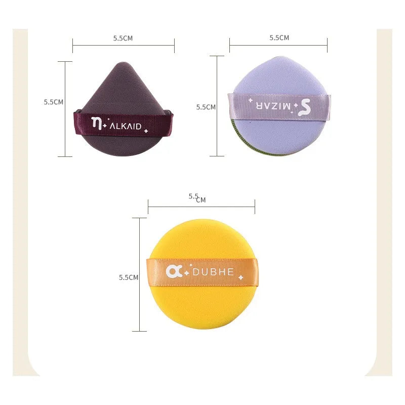 1 esponja cosmética redonda, cuadrada y triangular, suave, seca y húmeda, de doble uso, con cojín de aire, para base de maquillaje, herramientas de maquillaje.