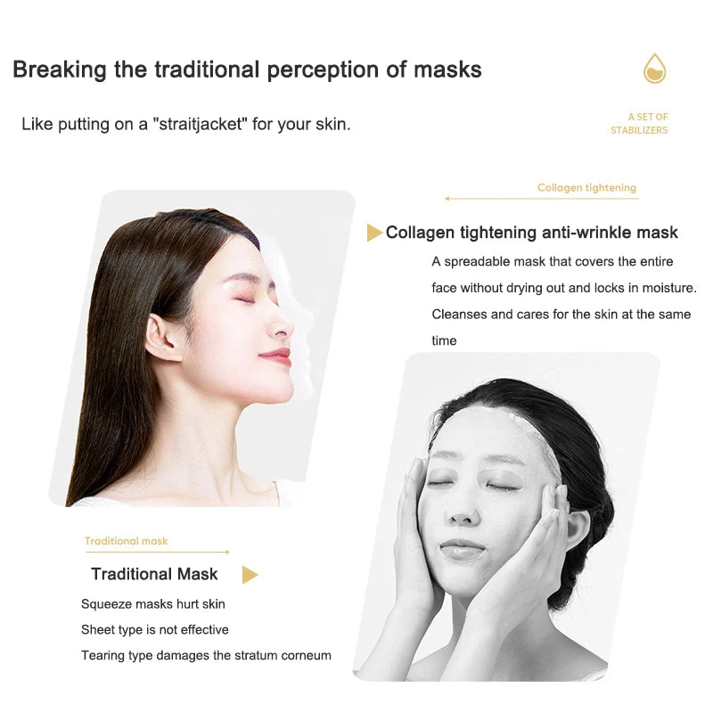 Korea 6 vials Collagen Peptides Freeze-Dried Powder Mask Kit Facial Firming Moisturizing Hydration Rejuvenating Skin Care Beauty