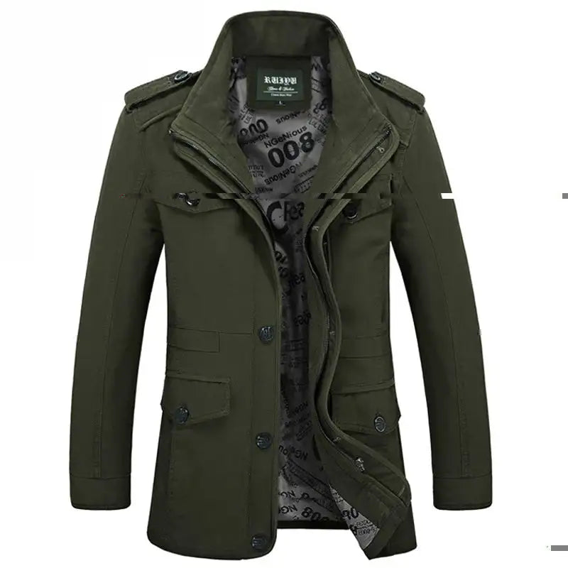 High Quality Men's Casual Jacket 6XL Male Windbreaker Oversized Cotton Classic Jackets Men Clothing Trench Coat A4F5806 - Lootquake
