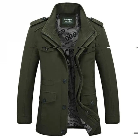 High Quality Men's Casual Jacket 6XL Male Windbreaker Oversized Cotton Classic Jackets Men Clothing Trench Coat A4F5806 - Lootquake