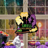 Party Decor Wooden Halloween Pumpkin Door Sign Funny Cute Pumpkin Hanger Wreath Cartoon Creative Door Hanging Pendant Kids