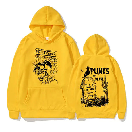 Rock Band The Exploited Not Dead Pullover Hoodie Men's Fashion Hip Hop Sweatshirts Unisex Punk Retro Oversized Hoodies Streetwea - Lootquake