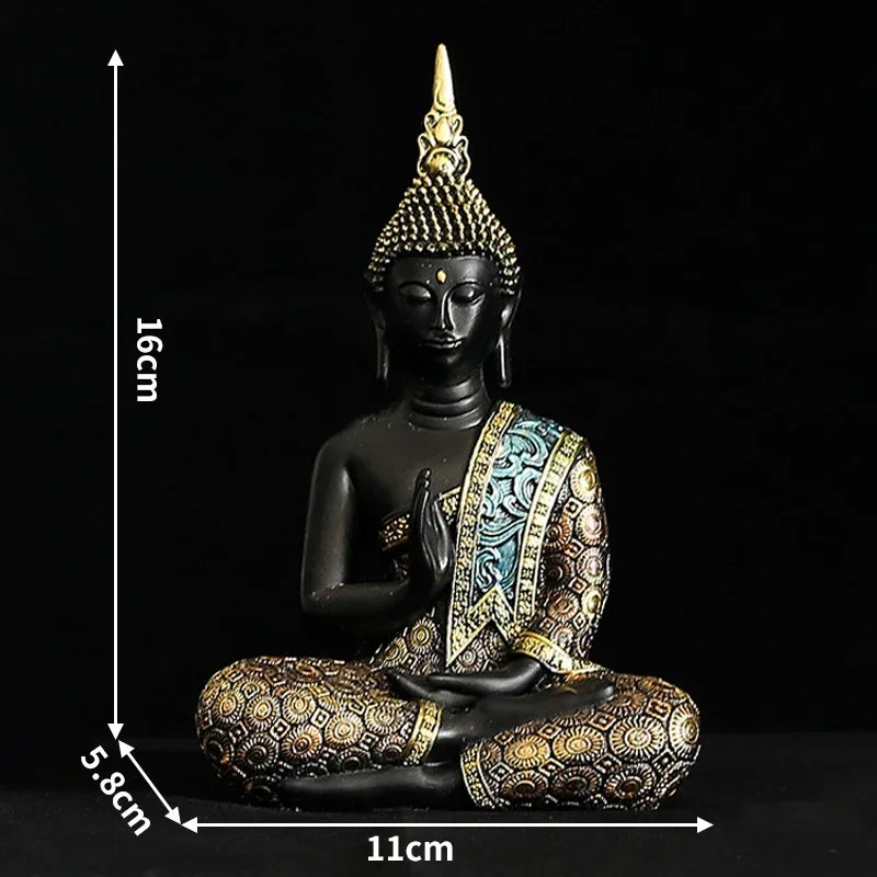 Estatua grande de Buda de Tailandia, escultura de Buda de resina verde hecha a mano, budismo hindú, fengshui, figura de meditación, decoración del hogar