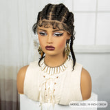 14" Short Cornrow Braids Wig | Transparent Full Lace Bob with Baby Hair