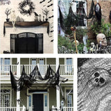 76x183cm Halloween Decorations Black Creepy Gauze Cloth Window Table Door Net Spooky Fancy Dress Party Haunted House Wall Decor