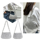 Bling Rhinestone Evening Clutch Bag | Women's Korean Designer Diamond Chain Dinner Party Handbag (Lady Square Tote Shoulder Bag)
