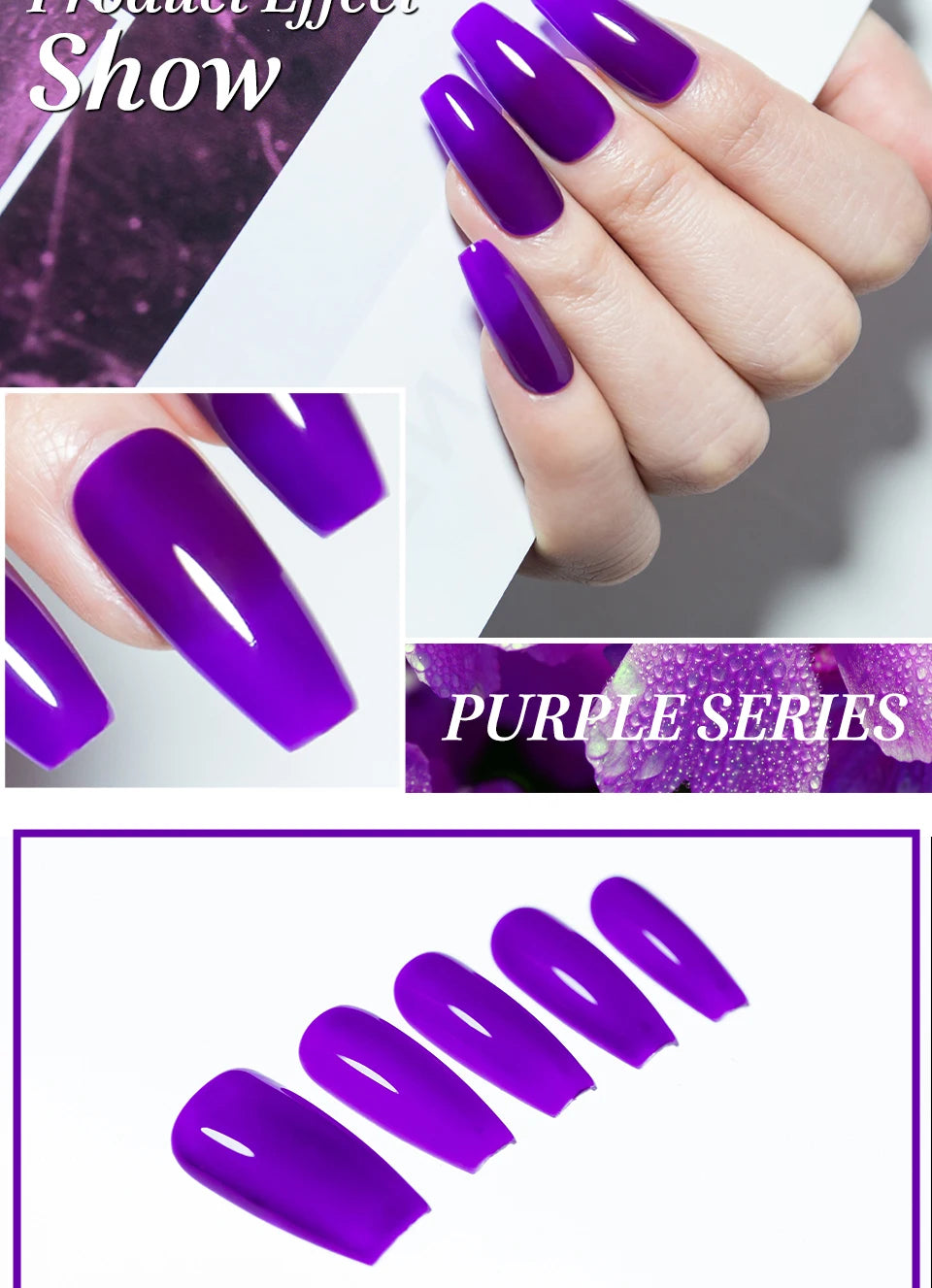 Rainbow Ghini UV LED Glitter Purple Gel Nail Polish 15ml Manicure Art Accessories Nail Glue Supplies for Professionals Varnishes