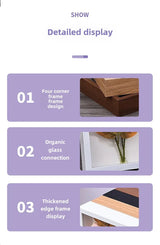 Simple Stereo Hollow 3cm Solid Wood Dried Flower Photo Frame Ornament Creative Handmade DIY Dried Flower Embellishment Picture F