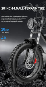 Electric bike 2000W Powerful Dual Motor 52V 40Ah Dual Battery Q20 Pro Ebike Motorcycle Mountain 20x4.0 Fat Tire Electric Bicycle