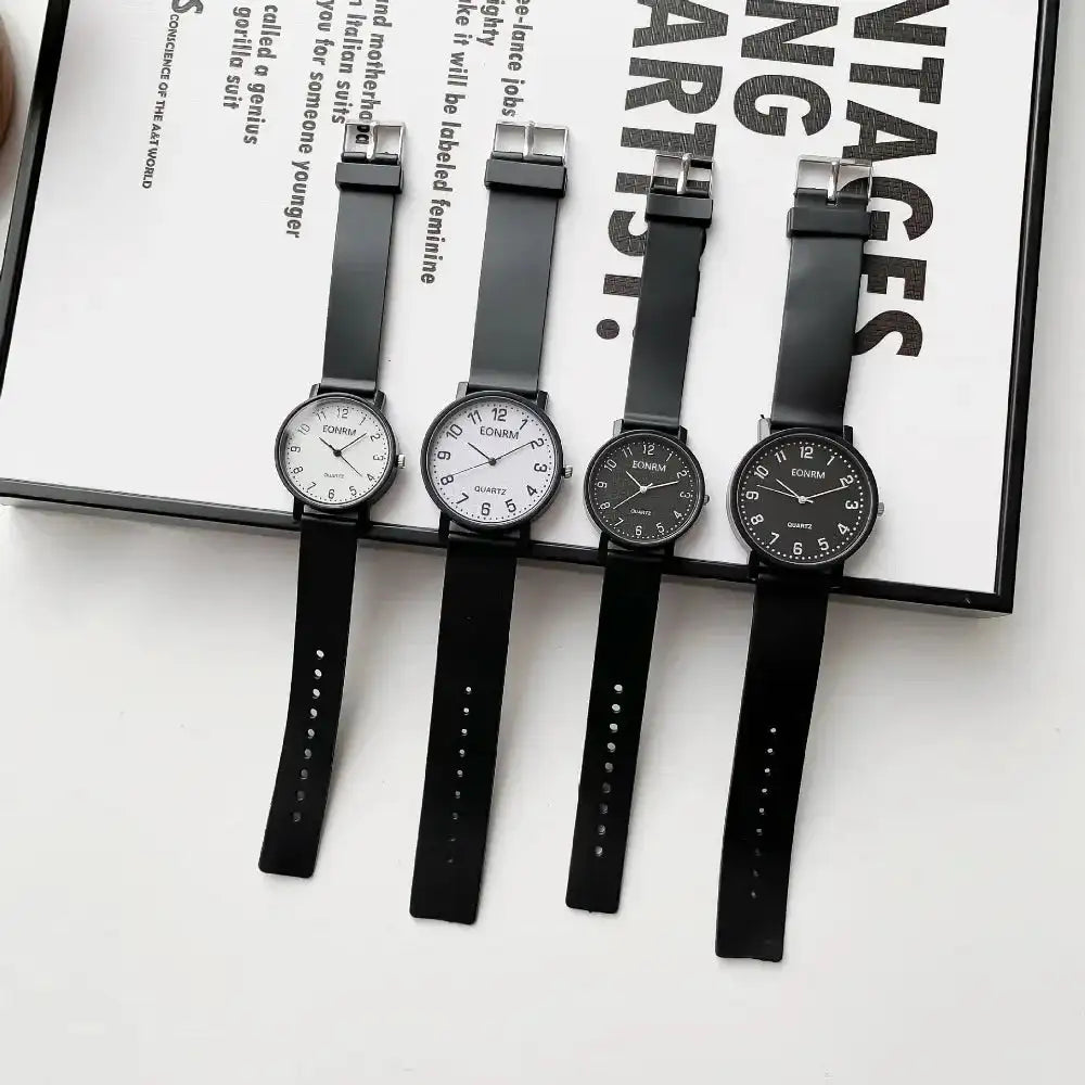 Simple Black White Women Quartz Watches Minimalist Design Silicone Strap Bracelet Wristwatch Women's Watch Reloj Mujer Relogio - Lootquake