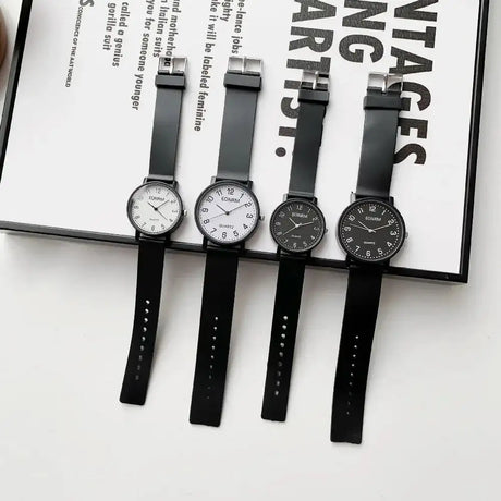 Simple Black White Women Quartz Watches Minimalist Design Silicone Strap Bracelet Wristwatch Women's Watch Reloj Mujer Relogio - Lootquake