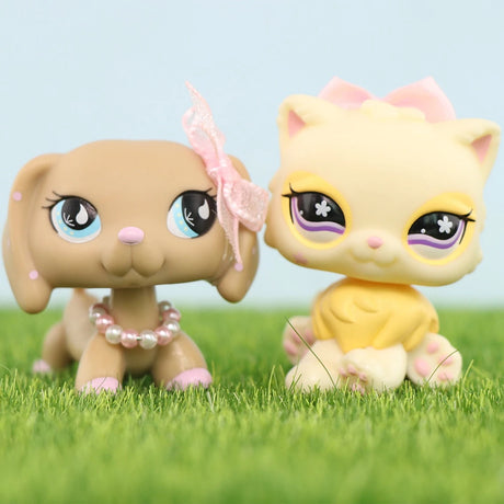 Mini 2pcs Lot Pet Shop Dogs and Cats Collectable With Accessories Best Gift For Kids Toy - Lootquake