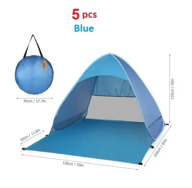 Tienda de campaña automática emergente para playa Lixada, ligera, para exteriores, con protección UV, para acampar y pescar, refugio solar tipo cabaña
