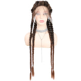 32" Hand-Made Knotless Box Braided Lace Front Wig | French Braid | Baby Hair | Glueless Synthetic Wig