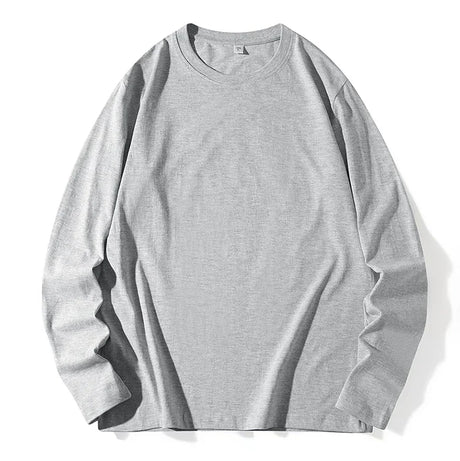 Men's Spring and Autumn New Long Sleeve T-shirt Simple and Fashionable Versatile Round Neck Underlay Top - Lootquake