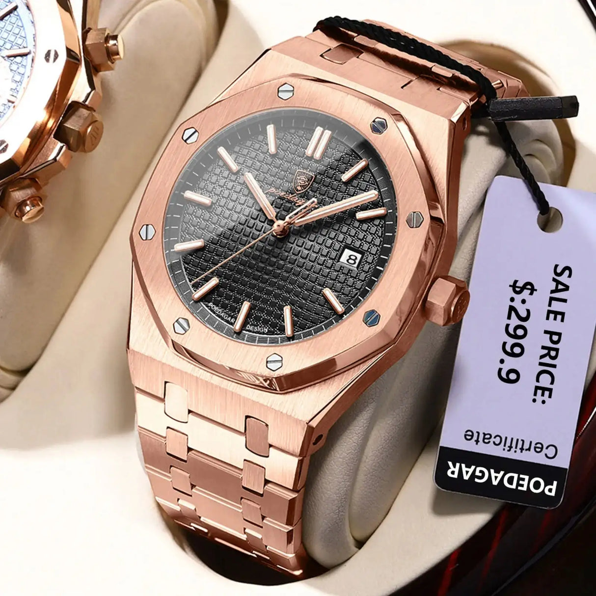 POEDAGAR Classic Men's Watches Fine Steel Original Quartz Watch for Man Luminous Date Waterproof Wristwatch Trend Fashion New - Lootquake