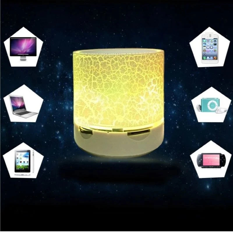 Mini altavoz Bluetooth inalámbrico con LED, tarjeta TF, subwoofer USB, sonido MP3 portátil, altavoz inalámbrico para teléfono inteligente