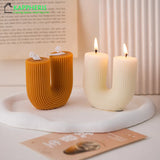 U Shaped Candle Scented Candles Ribbed Aesthetic Home Decorative Candles Smokeless Personalized Candles Guest Gift Lot