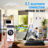 Herdio 2PCS 4 Inch Ceiling Bluetooth Speaker Kit Water Resistant 160W Marine Speakers For Bathroom Kitchen Home Outdoor Camper