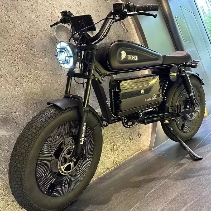 Bicicleta eléctrica de carretera Ebik Black Warrior de 3000 W, 60 V, 45 Ah, para adultos, todoterreno de 20 pulgadas, con neumáticos anchos, 2000 W.