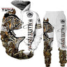 New 3D Fishing Art Print Casual Couple Hoodies Outfits Hip Hop Streetwear Hooded Sweatshirt+Sweat Pants Men's Tracksuit Set - Lootquake