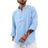 Streetwear Mens Cotton Linen Shirts Casual Lightweight Long Sleeve Henley Shirts for Men Beach Hawaiian Breathable T Shirts - Lootquake