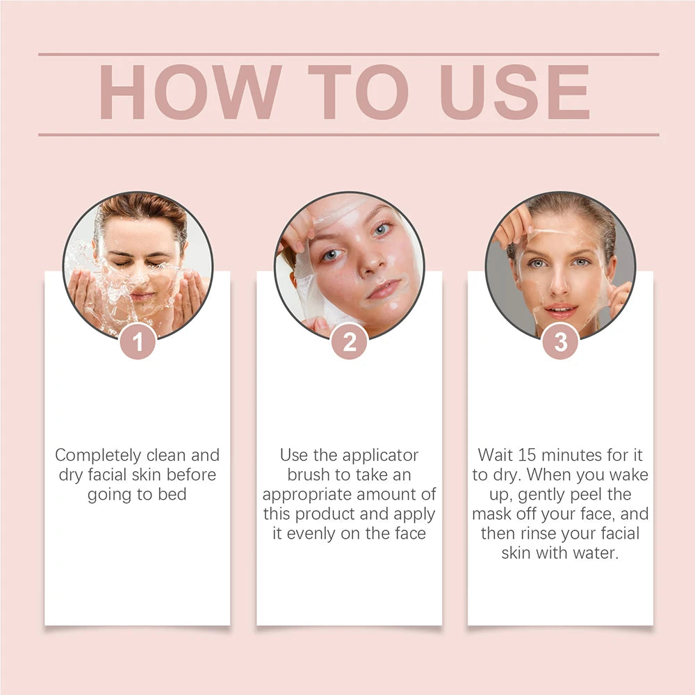 Collagen Overnight Wrapping Mask Elasticity & Hydration Hydrolyzed Collagen Peel Off Mask Smooth & Tight Skin Korean Skin Care
