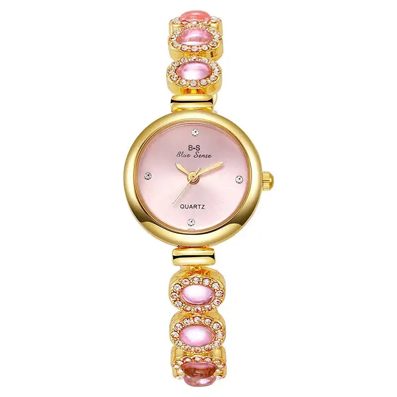 Famous Brand Women's Quartz Watches Luxury Green Gemstone Bracelet Watch Gift Female Wristwatch Dropshipping Relojes Para Mujer - Lootquake