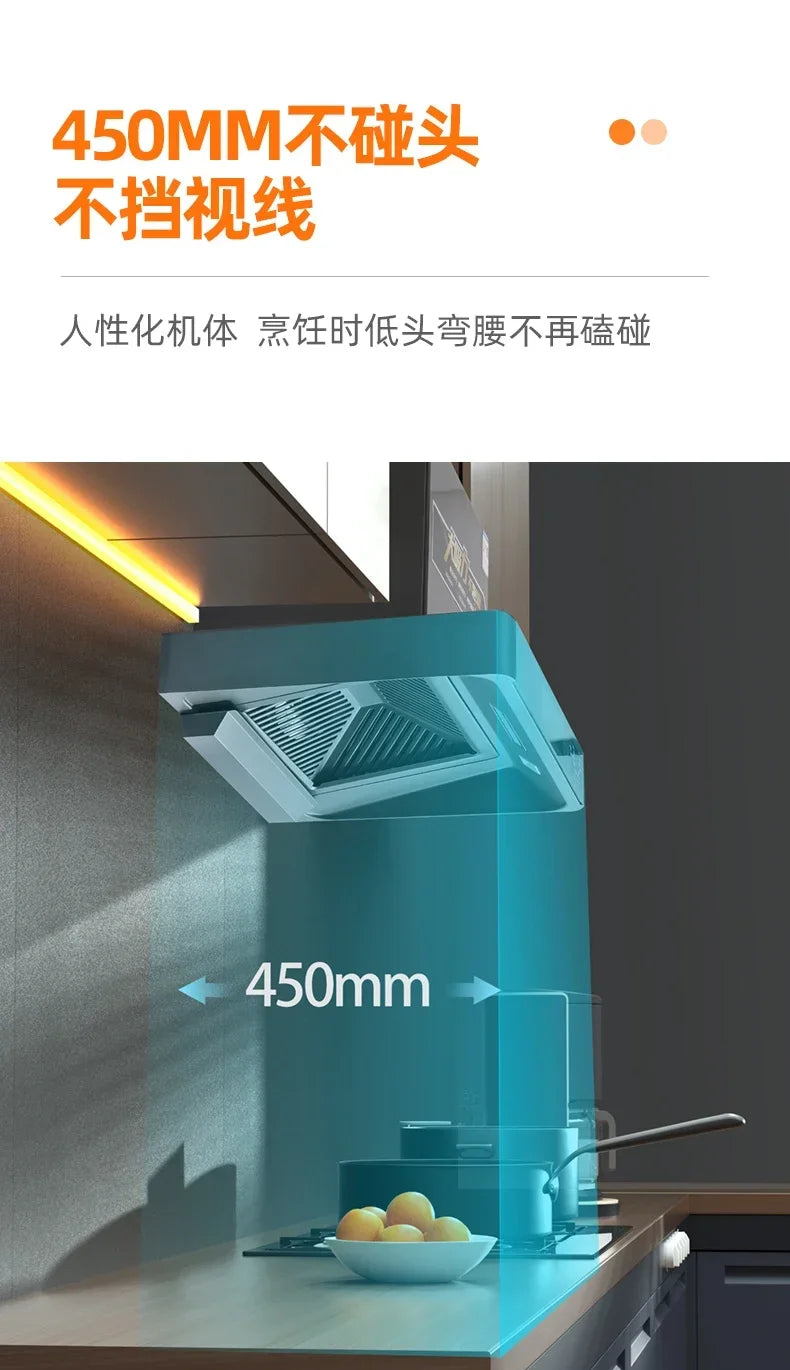 Campana extractora de cocina de 220 V, 600 mm, 700 mm, succión superior, tamaño pequeño, extractor de aire para cocina, electrodomésticos grandes, hogar, succión de 46 m³
