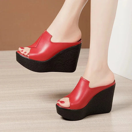 YAERNI High Heel 11cm Wedges Heel Fashion Sandals For Women's  Summer New Platform Large Size Open Toe Ladies Shoes - Lootquake