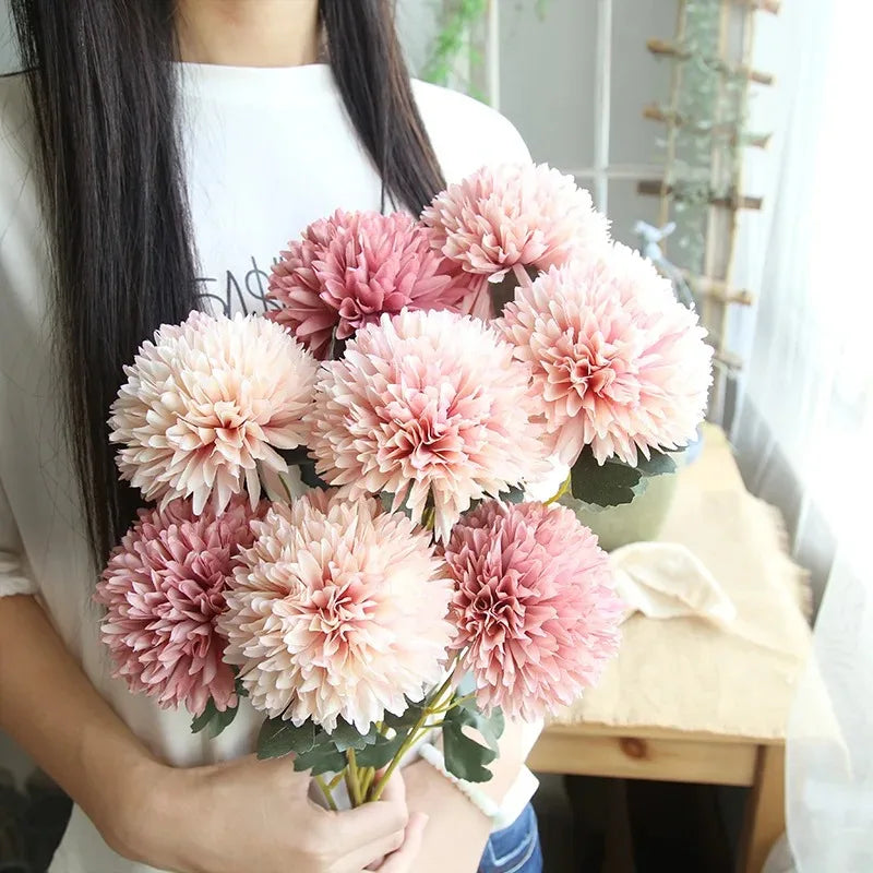 3/6Pc Hydrangea Artificial Flowers Bouquet Boho Home Bedroom Decor Wedding Decoration Craft Vases Flower Arrangement Accessories