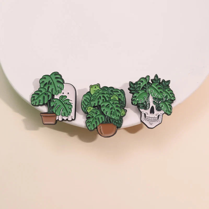 Bonsai Frog Ghost Enamel Pins Brooches Lapel Badges Punk Jewelry Wholesale