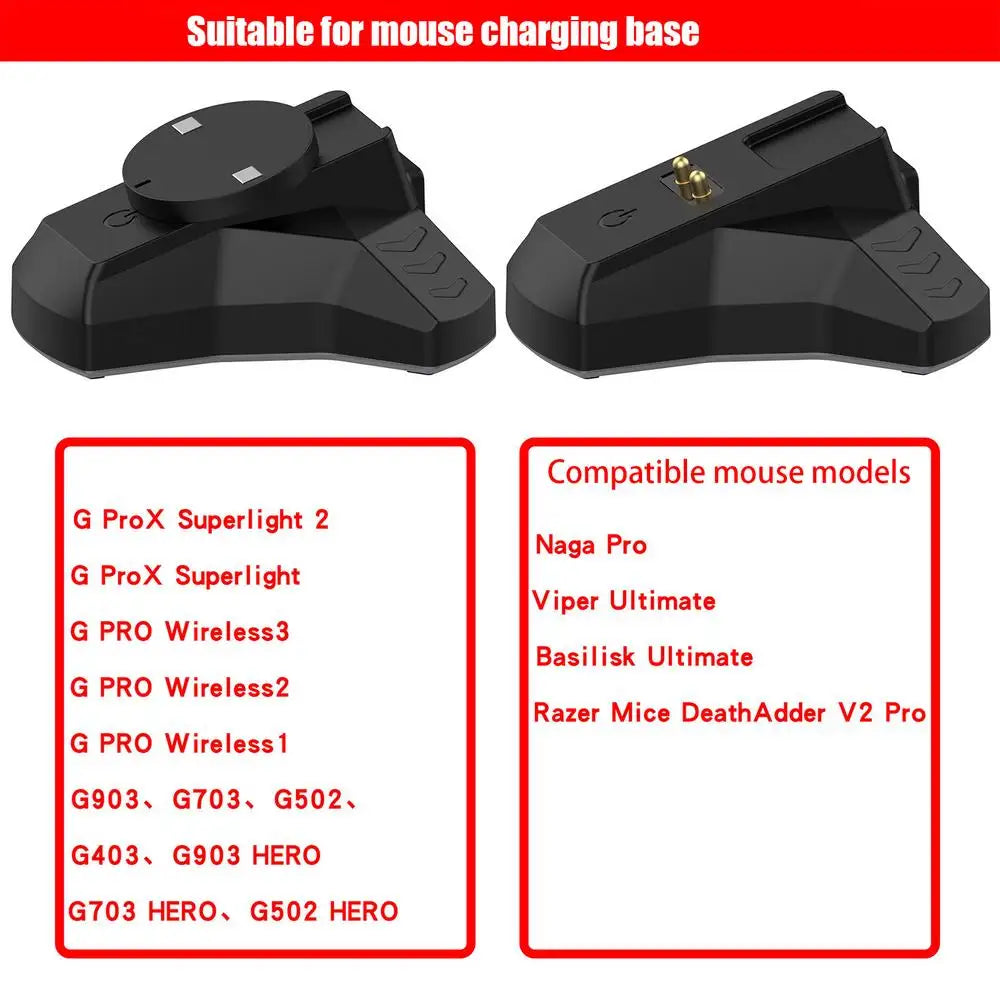 Gaming Mouse Wireless Charger For Logitech G903 GPW3/2/1 For Razer V2pro Mouse Charging Dock With Charging Cable