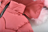 4 Color Big Size Winter Keep Warm Long Style Girls Jacket Teenage Thick Heavy Cold-proof Hooded Windbreaker Coat For Kids