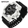 SANDA 3168 White Sport Watch  LED Digital 50M Waterproof Watch Men Multifunction Clock Relogio Masculino Men Military Watches - Lootquake