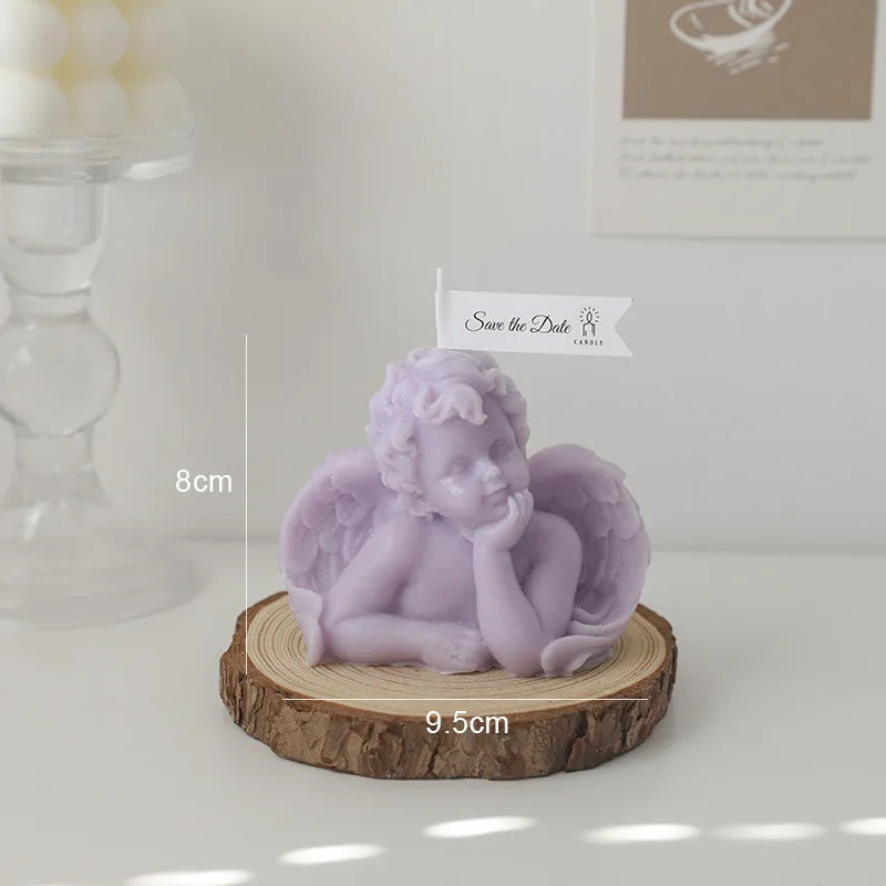 Vela perfumada con forma de ángel para decoración de habitación, estilo nórdico, que alivia la fatiga y crea un ambiente festivo para bodas y cumpleaños.
