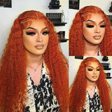 30-Inch Ginger Deep Wave Human Hair Wig | 13x6 HD Lace Frontal Pre-Plucked