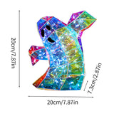 Halloween Gorgeous Shining LED Ghost Lights Decor Prismatic Ghost Iridescent Ghost Lantern Holiday Party Decor Atmosphere Prop