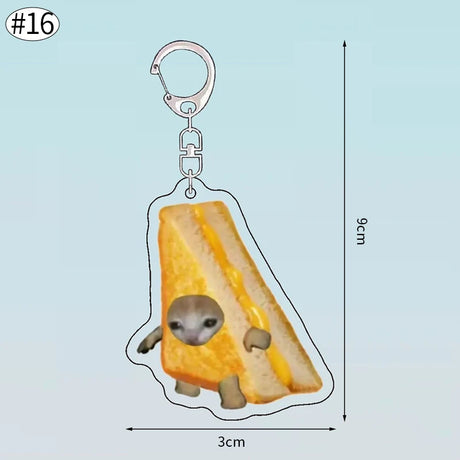 Funny Banana Cat Key Chain Creative Acrylic Happy Cats Schoolbag Pendant Bag Accessories DIY Mobile phone Lanyard Student Gift - Lootquake