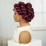 6" Short Bantu Knotless Braids Wig | 1B/30 Ombre | Full Lace
