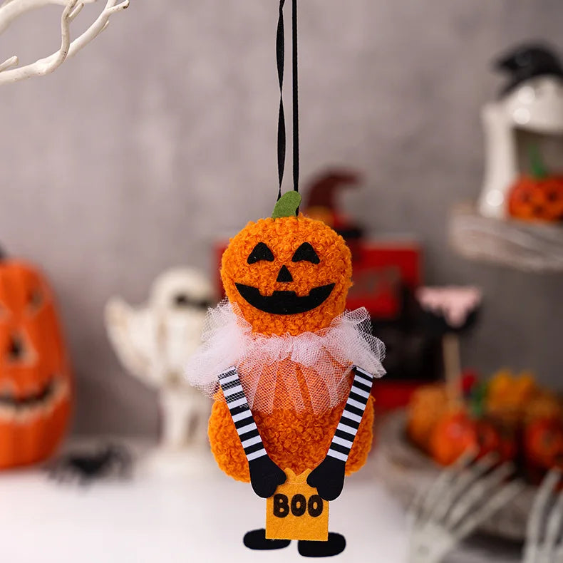 DIY Halloween Hanging Ornaments Fabric Pumpkin Ghost Skull Bewitching Decor Home Party Spooky Season