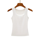 Camisole Tank Soft Cotton Top Women Summer Outfits Tight And Sexy Tank Top Knitted Bottom Shirt And Sleeveless Top For Outerwear - Lootquake