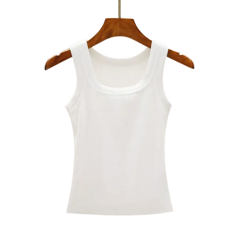 Camisole Tank Soft Cotton Top Women Summer Outfits Tight And Sexy Tank Top Knitted Bottom Shirt And Sleeveless Top For Outerwear - Lootquake