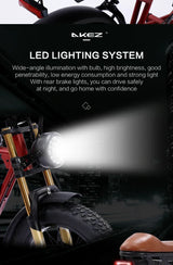 Bicicleta eléctrica de montaña plegable AKEZ, inteligente y potente, con suspensión total de litio de 1500 W, 26 Ah y 48 V, con neumáticos anchos.