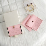 50/100Pcs Custom Logo 8x8cm PU Leather Jewelry Snap Bag Gold Button Pouches Ring Earring Necklace Wedding Favors Gift Organizer - Lootquake